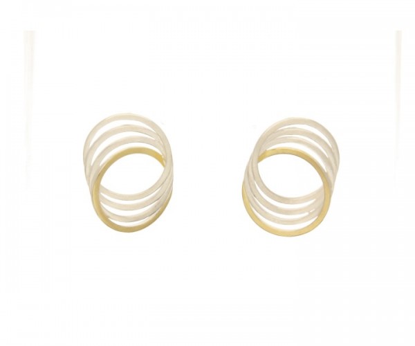Ohrstecker Silber 925 Bicolor