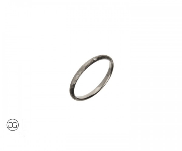 Verlobungsring Weißgold 750 mit Brillant 0,01ct